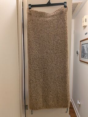 NWT Scandal Italy Teddy Knit Taupe Skirt L